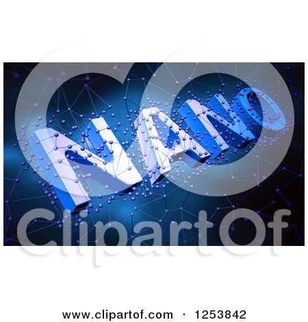Clipart of 3d Nano Technology with Molecules on Black - Royalty Free Illustration by Mopic