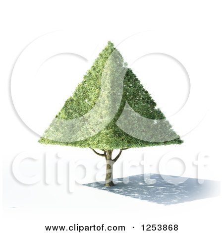 Clipart of a 3d Pyramid Tree and Shadow - Royalty Free Illustration by Mopic
