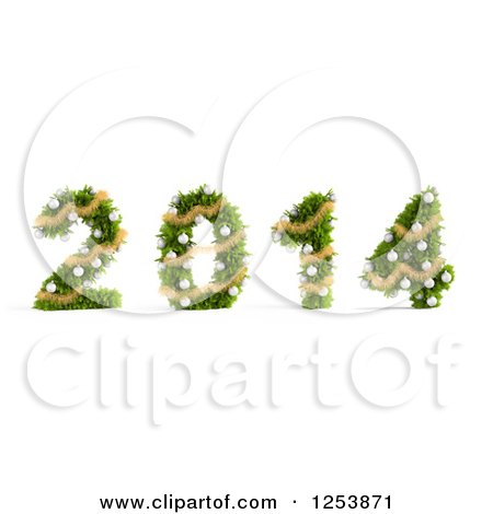 Clipart of a 3d Christmas Tree 2014 - Royalty Free Illustration by Mopic