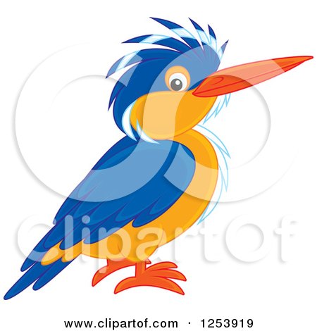 Clipart of a Kingfisher Bird - Royalty Free Vector Illustration by Alex Bannykh