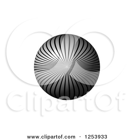 Clipart of a 3d Gray Lined Sphere on White - Royalty Free Vector Illustration by oboy
