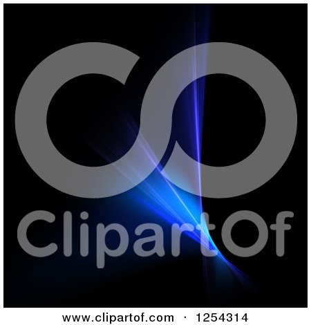 Clipart of a Blue Fractal on Black - Royalty Free Illustration by Arena Creative