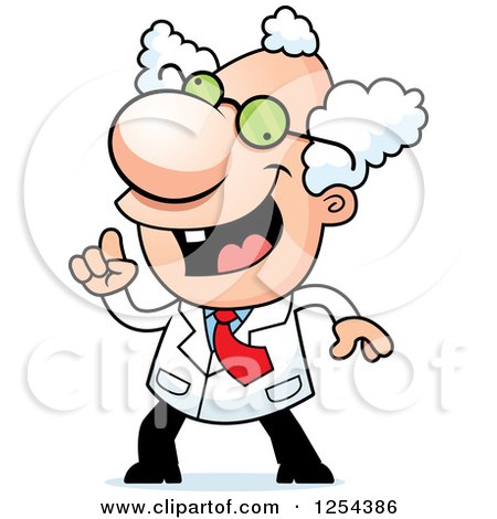 Clipart of a Mad Scientist with an Idea - Royalty Free Vector Illustration by Cory Thoman