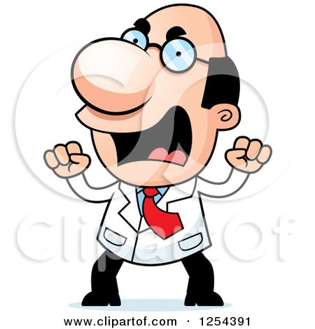 Clipart of an Angry Scientist - Royalty Free Vector Illustration by Cory Thoman