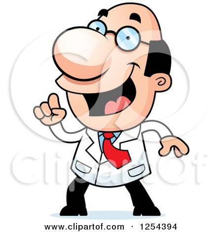 Clipart of a Smart Scientist with an Idea - Royalty Free Vector Illustration by Cory Thoman