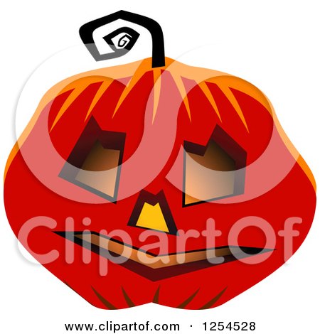 Clipart of a Halloween Jackolantern Pumpkin - Royalty Free Vector Illustration by Vector Tradition SM