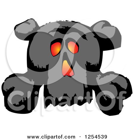 Clipart of a Glowing Skull and Crossbones - Royalty Free Vector Illustration by Vector Tradition SM