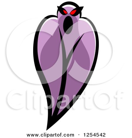 Clipart of a Purple Demonic Ghost - Royalty Free Vector Illustration by Vector Tradition SM