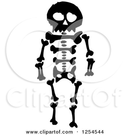 Clipart of a Black and White Skeleton - Royalty Free Vector Illustration by Vector Tradition SM