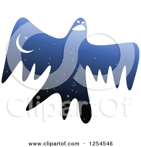 Clipart of a Night Sky Ghost - Royalty Free Vector Illustration by Vector Tradition SM