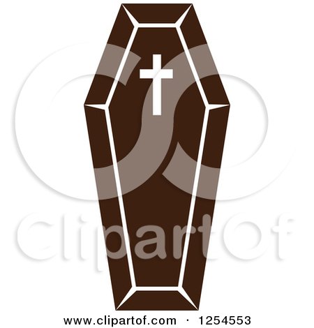 Clipart of a Brown Coffin - Royalty Free Vector Illustration by Vector Tradition SM