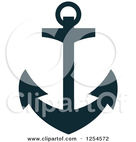 Clipart of a Navy Blue Anchor - Royalty Free Vector Illustration by Vector Tradition SM