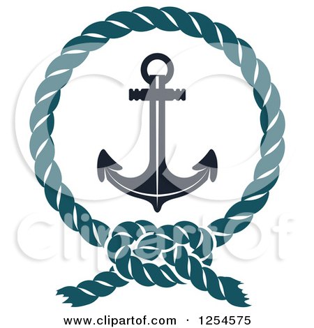 Clipart of an Anchor in a Rope Frame - Royalty Free Vector Illustration by Vector Tradition SM