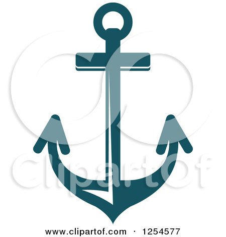 Clipart of a Teal Anchor - Royalty Free Vector Illustration by Vector Tradition SM