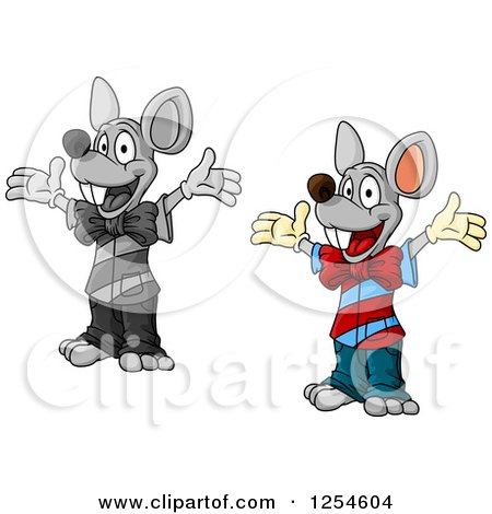Clipart of Happy Mice - Royalty Free Vector Illustration by Vector Tradition SM