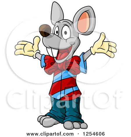 Clipart of a Happy Mouse - Royalty Free Vector Illustration by Vector Tradition SM