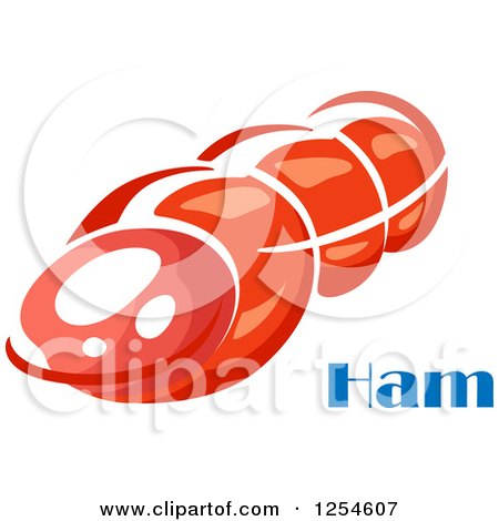 Clipart of a Ham with Text - Royalty Free Vector Illustration by Vector Tradition SM