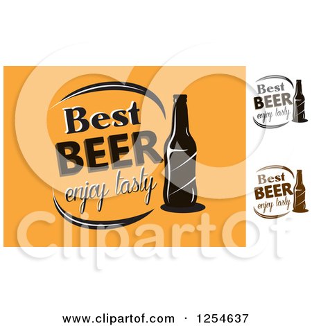 Clipart of Bottles with Best Beer Enjoy Tasty Text - Royalty Free Vector Illustration by Vector Tradition SM