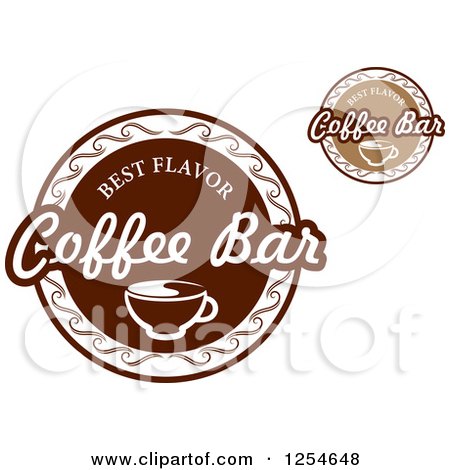 Clipart of Best Flavor Coffee Bar Designs - Royalty Free Vector Illustration by Vector Tradition SM