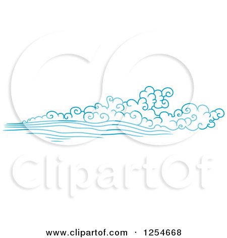 Clipart of Blue Clouds and Wind 5 - Royalty Free Vector Illustration by Vector Tradition SM