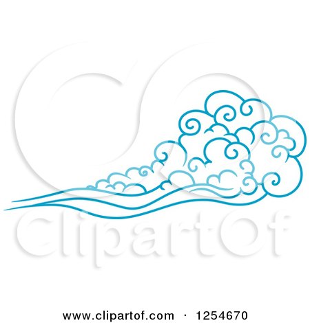 Clipart of Blue Clouds and Wind 4 - Royalty Free Vector Illustration by Vector Tradition SM
