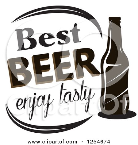 Clipart of a Bottle with Best Beer Enjoy Tasty Text - Royalty Free Vector Illustration by Vector Tradition SM