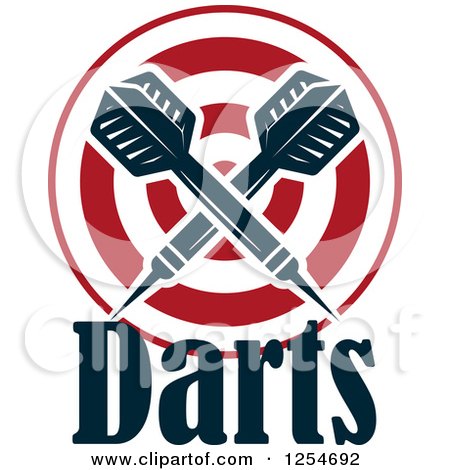Clipart of Crossed Darts over a Target with Text - Royalty Free Vector Illustration by Vector Tradition SM