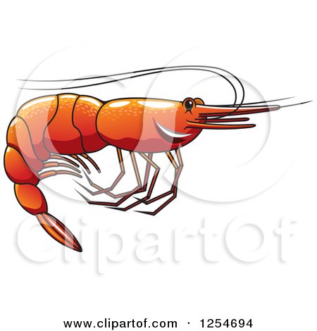 Clipart of a Happy Shrimp - Royalty Free Vector Illustration by Vector Tradition SM