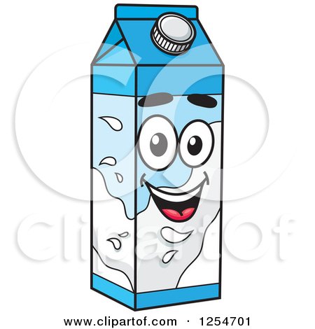 Clipart of a Happy Milk Carton - Royalty Free Vector Illustration by Vector Tradition SM