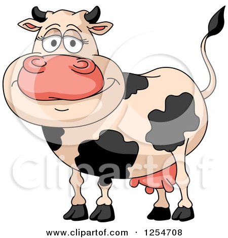 Clipart of a Happy Dairy Cow - Royalty Free Vector Illustration by Vector Tradition SM