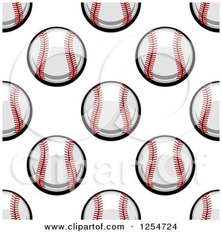 Clipart of a Seamless Pattern Background of Baseballs - Royalty Free Vector Illustration by Vector Tradition SM