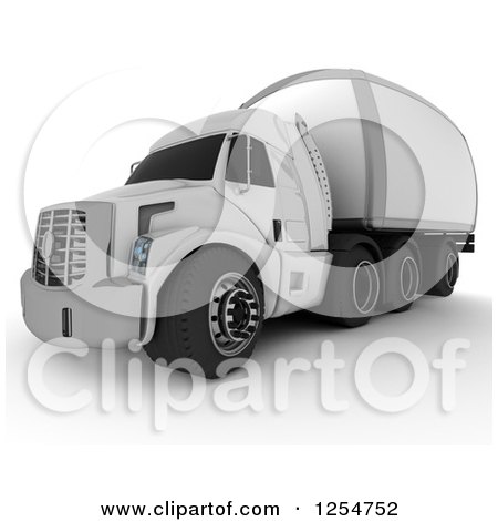 Clipart of a 3d Shipping Truck - Royalty Free Illustration by KJ Pargeter