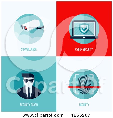 Clipart of Cyber Security Icons - Royalty Free Vector Illustration by elena
