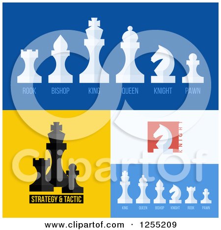 Clipart of Chess Piece Icons - Royalty Free Vector Illustration by elena
