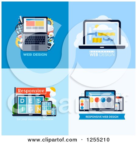 Clipart of Laptop and Gadget Web Design Icons - Royalty Free Vector Illustration by elena