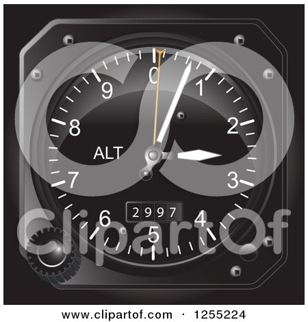 Clipart of a 3d Altimeter - Royalty Free Vector Illustration by Andy Nortnik