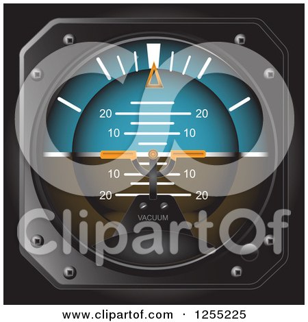 Clipart of a 3d Altitude Indicator - Royalty Free Vector Illustration by Andy Nortnik