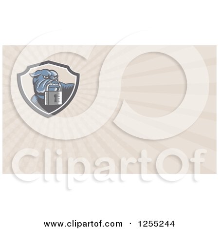 Clipart of a Retro Security Bulldog Business Card Design - Royalty Free Illustration by patrimonio