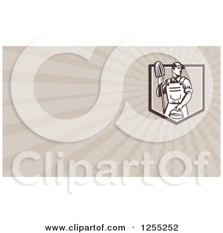 Clipart of a Retro Janitor Business Card Design - Royalty Free Illustration by patrimonio