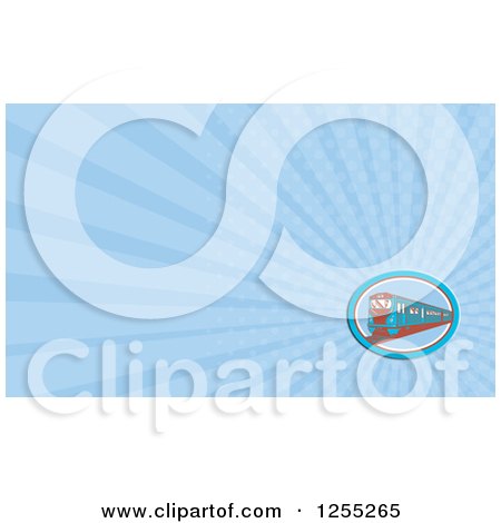 Clipart of a Retro Train Business Card Design - Royalty Free Illustration by patrimonio