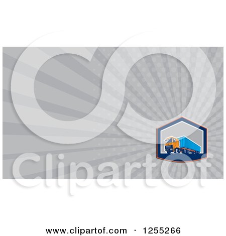 Clipart of a Retro Big Rig Business Card Design - Royalty Free Illustration by patrimonio