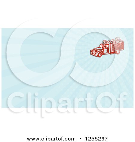 Clipart of a Retro Produce Truck Business Card Design - Royalty Free Illustration by patrimonio
