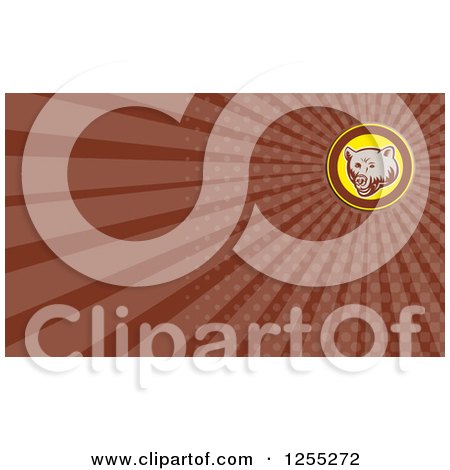 Clipart of a Grizzly Bear Business Card Design - Royalty Free Illustration by patrimonio