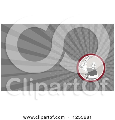Clipart of a Retro Carpenter Business Card Design - Royalty Free Illustration by patrimonio