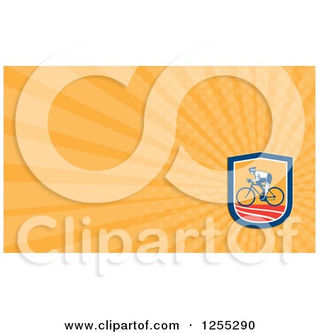 Clipart of a Retro Cyclist Business Card Design - Royalty Free Illustration by patrimonio