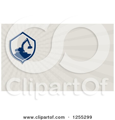 Clipart of a Retro Excavator Business Card Design - Royalty Free Illustration by patrimonio