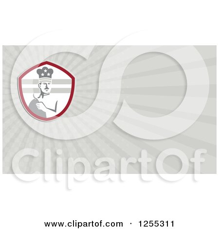 Clipart of a Retro Male Chef with a Spoon Business Card Design - Royalty Free Illustration by patrimonio