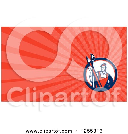 Clipart of a Retro Artist Business Card Design - Royalty Free Illustration by patrimonio