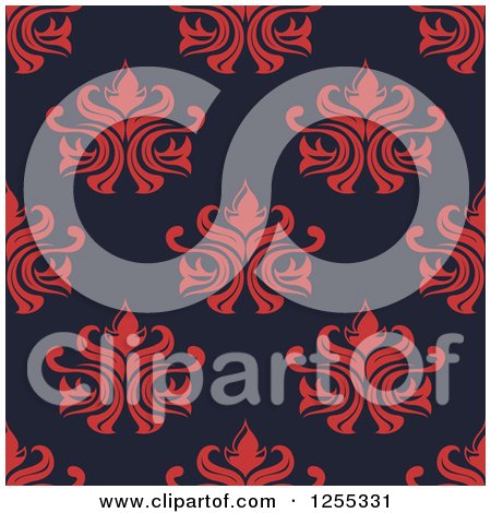 Clipart of a Seamless Damask Pattern Background - Royalty Free Vector Illustration by Vector Tradition SM