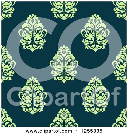Clipart of a Seamless Damask Pattern Background - Royalty Free Vector Illustration by Vector Tradition SM